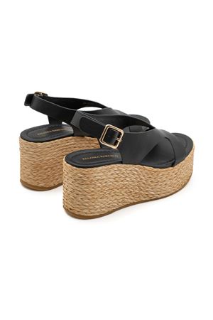 Black leather wedge sandal PALOMA BARCELO | 302301BLACK